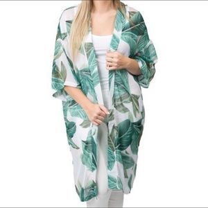 Kimono Sheer with Floral Palm Print